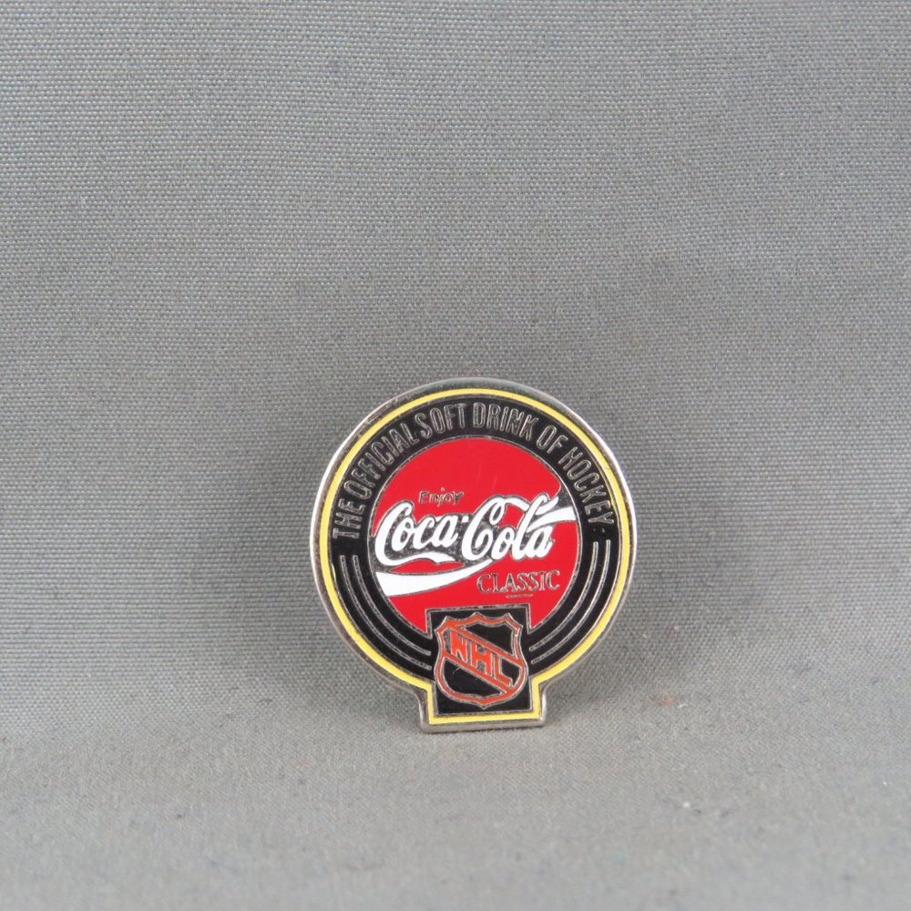 Vintage Hockey Pin - Coca-Cola NHL Sponsor - Stamped Pin